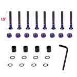 Imporx Skateboard Purple Hardware Kit - Mounting Screws & Nuts Set For Longboard Skateboard & Cruiser - Ultra Strong Alloy PURPL