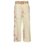 Giant Daisy Print Belted Pant - Lemon L xl