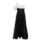 Black & Ivory Contrast Satin Dress