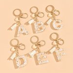 1PC Alphabet Initial Letter Keychain Cute Heart Resin Key Chain Ring Bag Backpack Charm Car Hanging Pendant Women Daily Uses Gif