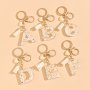 1PC Alphabet Initial Letter Keychain Cute Heart Resin Key Chain Ring Bag Backpack Charm Car Hanging Pendant Women Daily Uses Gift