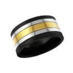 Aaron Men's Stainless Steel Band Ring Sizes 10 11 12 - Size 10