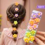 10pcs Colored Cute Flower Hair Ties Ideal Girl's Hair Accessories For Party Holiday Hair Styling