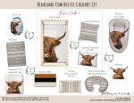 Cot Duvet Bedding Highland Cow Bison Rustic Colors