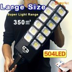 Staaricc 8000LM Solar Powered Outdoor LED Motion Sensor Floodlight With Remote Control 3 Modes Wide Angle Illumination For Stree