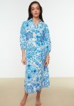 Ethnic Pattern Beach Dress - Blue