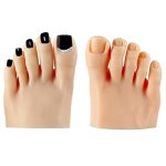 1 Pair Silicone Foot Model Nail Art Training Display Fake Half Foot Model Pedicure Practice Silicone Foot Model Light Skin Color