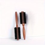 Wooden Round Brush For Hair Styling Volumizing Curling Comb Durable Hairdressing Brushes With High-temperature Resistant Bristle