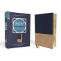 Niv Study Bible Fully Revised Edition Leathersoft Navy/tan Red Letter Comfort Print   Leather / Fine Binding