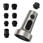 Spring Pull Down Kitchen Faucet Head Replacement For Kitchen Faucet 3-MODES & 7 Adapters Brushed Nickel Finished