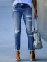 Women's Casual Slim Fit Stretch Ripped Washed Cropped Ankle Jeans Fashion Distressed Denim Pants For Streetwear