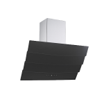 Slanted Triple Panel Black Glass Wall Mounted Extractor Fan – 90CM