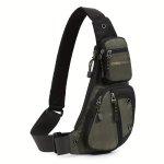 1PC Men's Leisure Sling Bag Anti-thief Shoulder Bag Casual Outdoor Hiking Camping Triangle Bag Multi-pocket Crossbody Bag