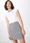 Double Split MINI Skirt - Black & White
