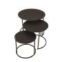 H&s - Three Metal Side Tables With Mdf Melamine Top - Black