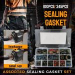 100PCS 245PCS Assorted Sealing Gasket Set High Press Hydraulic Rubber Oil Pipe Seal Gasket Nbr Metal Seal Ring Kits