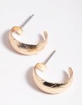 Goldair Gold Woven Huggie Hoop Earrings