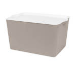 Venus Large Storage Box Taupe With White Lid