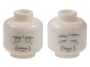 Parts Minifigure Head Dual Sided Alien Light Bluish Gray Face Outlines And Contours Neutral / Asleep Pattern - Hollow Stud Beethoven Bust 3626CPB3020