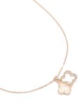 Rose Gold Plated Diamante & Pink Outline Flower Pendant Necklace
