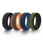 4 Pcs Silicone Rings - Men's Wedding Bands With Ergonomic Design And Breathable Material - Suitable For Daily Use And Outdoor Sports