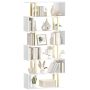 Yusong Geometric Bookcase S Shaped Bookshelf 6-TIER Book Shelves For Bedroom Modern Wood Decorative Display Shelf Tall Book Case For Home Office Go