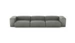 Three Module Sofa - Leather - Light Grey - 377CM X 115CM