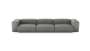 Three Module Sofa - Leather - Light Grey - 377CM X 115CM