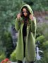 Solid Hooded Button Front Cardigan Casual Long Sleeve Cardigan For Fall & Winter Women's Clothing