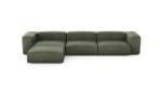 Four Module Chaise Sofa - Leather - Olive - 377CM X 199CM