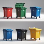 Red 550 Liter Wheelie Bin