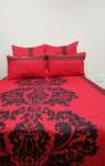 Smte 5 Piece Quilt Set Red Flowered Bedspread Set With Keychain