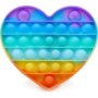Heart Pop And Push Bubble Fidget Sensory Toy Rainbow