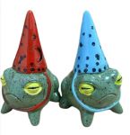 2 Piece Wizard Frog Garden Statues Outdoor Decor