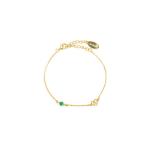 Georgini Natural Green Agate And Two Natural Diamond May Bracelet - Gold