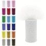 1roll 9.14 Meter Circle Dot Laser Sequins Tulle Roll Soft Tulle Ribbon For Party Decoration DIY Crafts Accessories Wedding Backdrop Stage Decoration
