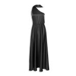 Black One Shoulder Satin Dress