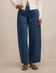 Emma Petite Mid Rise Barrel Jeans - 16 Mid Wash