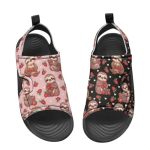Pointodoor Sloth Strawberry Print Little Girls Water Sandals Causal Open Toe Comfort Sport Athletic Hiking Sandals Adjustable Su
