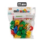 Edu Block Shapes With Thread String 22PC
