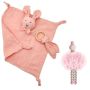 Baby Muslin Blanket And Soother Set With Wooden Ballerina Hanging Ornament