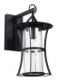 Bright Star Lighting Lantern Outdoor Sperkled Glass L352 Blk