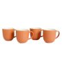 Ribbed Mugs - 4 Piece - 400ML - Salmon