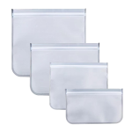 Four Pack Reusable Leakproof Freezer Safe Extra Thick Food Storage Bags