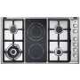 ELBA 90CM Stainless Steel Hob Gas 4 Burner 2 Ceran - 02/EN95-425XD