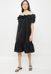 Jacqueline De Yong Cuba Short Sleeve Off-shoulder Dress - Black