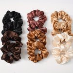 6PCS Satin Large Scrunchie Hair Ties Women's Suit Elastic Head Rope Simple Solid Color Hair Accessories