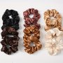 6PCS Satin Large Scrunchie Hair Ties Women's Suit Elastic Head Rope Simple Solid Color Hair Accessories