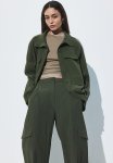 Textured-weave Cargo Trousers - Dark Green