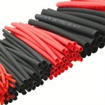 127PCS Black Red Heat Shrink Tubing 2:1 Assortment Polyolefin Tube Car Cable Sleeve Winding Wire Kit